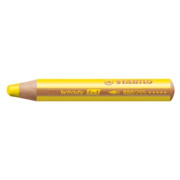 Matite colorate Stabilo Woody 3 in 1 punta larga conf. 5 pz giallo 880/205
