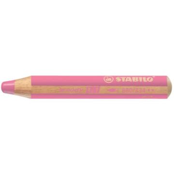 Matite colorate Stabilo Woody 3 in 1 punta larga conf. 5 pz rosa 880/334