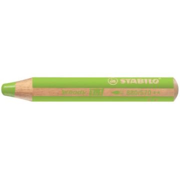 Matite colorate Stabilo Woody 3 in 1 punta larga conf. 5 pz verde foglia 880/570