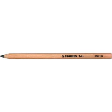 Matite in grafite HB Trio Stabilo Maxi 398 tratto 4,2 mm conf. 12 pz in legno naturale - 398/HB