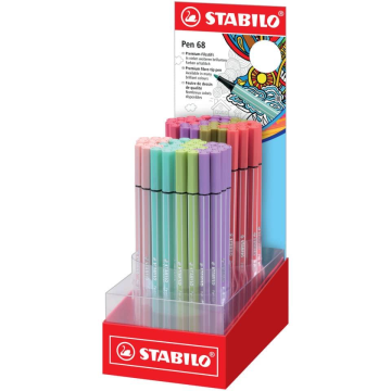 Pennarelli Stabilo Pen 68 tratto 1 mm espositore 80 pezzi Stabilo assortiti 68/80-01