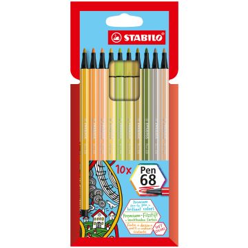 Pennarelli Stabilo Pen 68 tratto 1 mm scatola in cartone 10 colori assortiti 6810-22