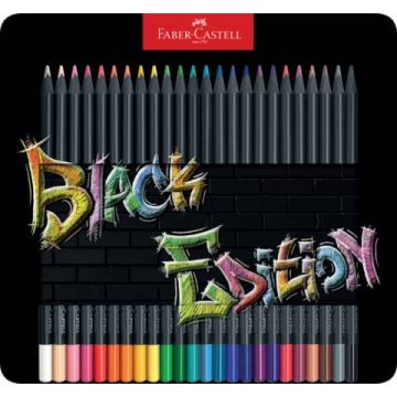 Matite colorate Faber Castell black edition colori assortiti - conf. 24 pezzi - 116425