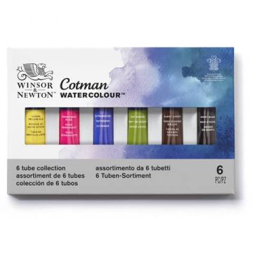Acquarello fine Cotman in tubi da 8 ml - 6 colori assortiti - 0390635