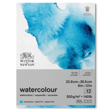Blocco collato di carta per acquerello Winsor&Newton formato A4 300 gr - 12 fogli - 6667002