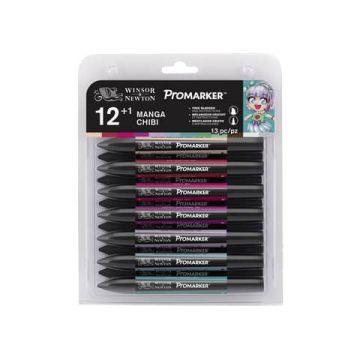 Pennarelli doppia punta Winsor&Newton 12 colori assortiti manga chibi - 0290141