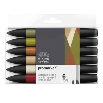 Pennarelli doppia punta Winsor&Newton 6 colori landscape - 0290117