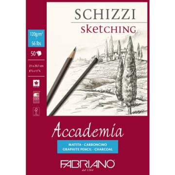 Blocco collato Fabriano ACCADEMIA grana naturale 200 g A4 - 50 fogli - 41122129