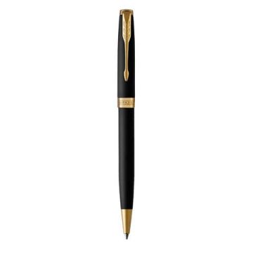Penna a sfera Parker Sonnet punta M inchiostro nero Parker Matte Black GT 1931519