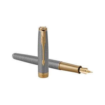 Penna stilografica Parker Sonnet Parker punta F inchiostro nero Parker Sterling Silver Ciselé - 1931489