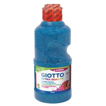 Tempera pronta Giotto glitter in flacone 250 ml ciano glitterato F53120400