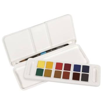 Acquerelli Daler Rowney Aquafine travel set 12 colori assortiti + 1 pennello - D131900001
