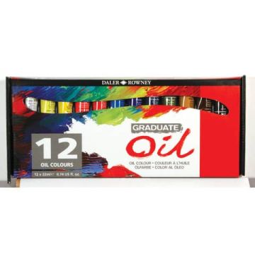 Colori a olio Daler Rowney Graduate Oil in tubetto 22 ml 12 colori assortiti D117522012