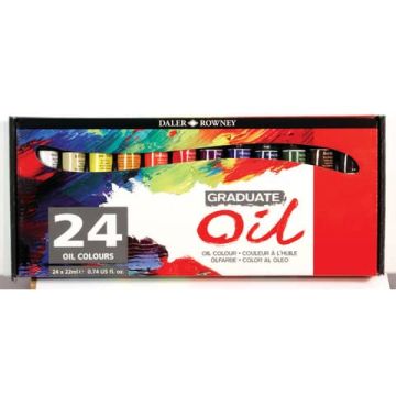 Colori a olio Daler Rowney Graduate Oil in tubetto 22 ml 24 colori assortiti D117522024