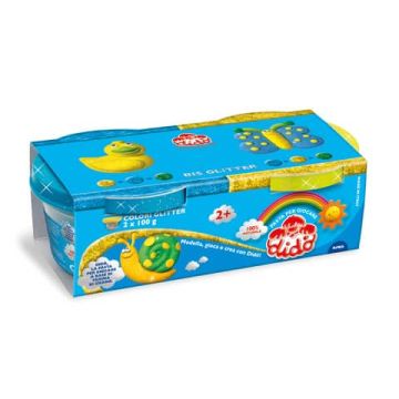Pasta modellabile Didò Bis Glitter 2x100 g giallo e azzurro F396701