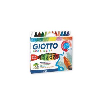 Pastelli a cera Giotto Maxi in conf. da 12 colori assortiti F291200