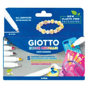 Pennarelli Giotto Decor Metallic in conf. 5 colori assortiti F452900