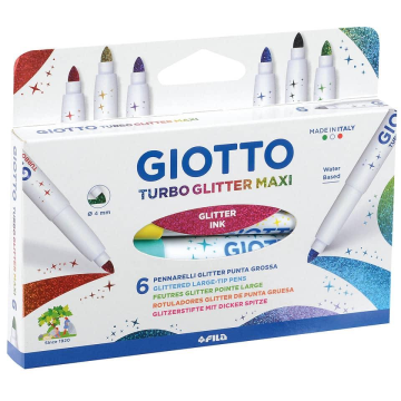 Pennarelli Giotto Turbo Maxi in conf. da 6 colori glitterati assortiti F426600
