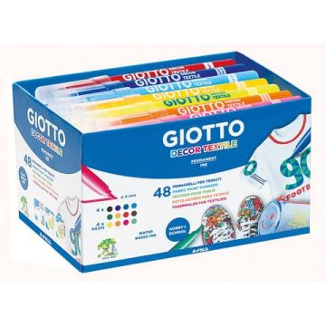 Pennarelli per tessuti Giotto Decor Textile in conf. da 48 colori assortiti F494700