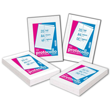 Fogli protocollo A4 Blasetti - 20 ff - 60 g/m2 - 0B 6500