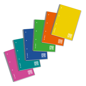 Quaderno spiralato One Color PPL - A4 - 70 g/m2 - 140+1 ff con 4 fori - 4 mm 5951