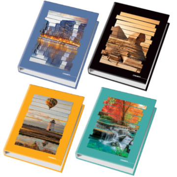 Raccoglitore ad anelli Blasetti - 4 anelli D30 - 26x32 cm per fogli A4 - fantasie assortite Paesaggi - 4172