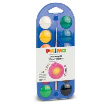Tavolozza Primo - 12 pastiglie acquerello Ø 25 mm - colori assortiti - 110A12B