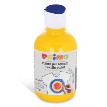 Colore acrilico per tessuto Primo in bottiglia PET con tappo dosatore 300 ml giallo primario - 411TX300201