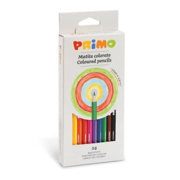 Matite colorate esagonali Primo laccate - Ø 2,9 mm in conf. da 24 colori assortiti - 504MAT24E