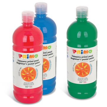 Tempera brillante in bottiglia in PET Primo Primi Passi 1000 ml ciano 204BR100501