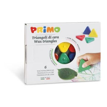 Triangoli di cera Primo 5 mm in conf. da 6 colori assortiti 074TRI6