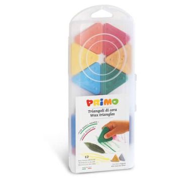Triangoli di cera Primo 5 mm in conf. da 12 colori assortiti 073TRI12AP