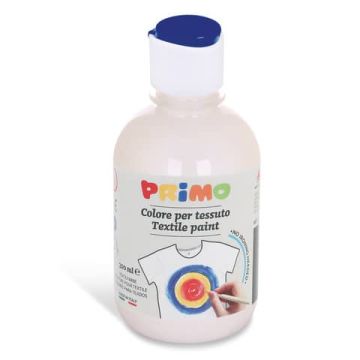 Colore per tessuto in bottiglia Primo con tappo dosatore 300 ml bianco - 411TX300100