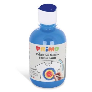 Colore per tessuto in bottiglia Primo con tappo dosatore 300 ml ciano - 411TX300501