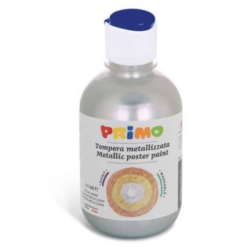 Tempera pronta metallizzata Primo con tappo misuratore 300 ml argento 233TM300910
