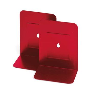 Reggilibri in metallo Lebez in conf. da 2 pz rosso 088-R