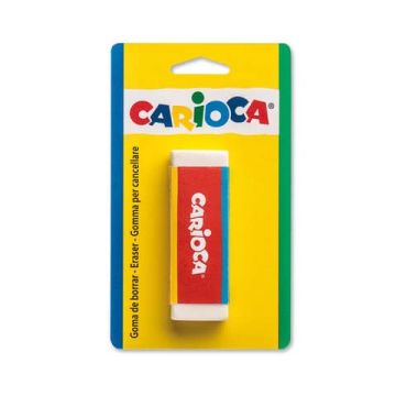 Gomma bianca arrotondata Carioca in blister 40142