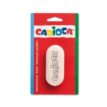 gomma rettangolare Carioca bianca in blister 40141