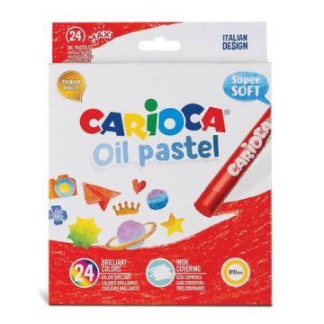 Pastelli a olio Carioca diametro 10 mm - conf. da 24 colori assortiti 43278