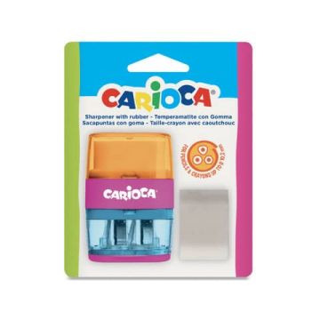 Temperamatite Carioca 2 fori con serbatoio e gomma 43107