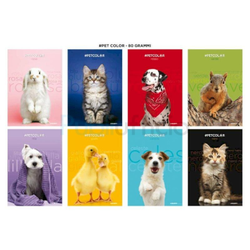 Maxi quaderni Blasetti Cuccioli formato A4 carta 100 g conf. 10 pezzi rigatura 10 mm - 8621