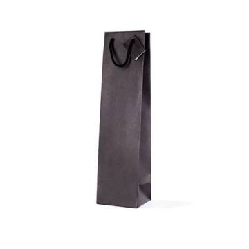 Borsa portabottiglie in carta Kraft Decoration colore nero - formato 10x9x39 cm - BCA334N
