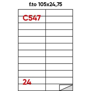 Etichette bianche permanenti Copiatabu Markin 105x24,75 mm X210C547