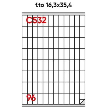 Etichette bianche permanenti Copiatabu Markin 16,3x35,4 mm X210C532