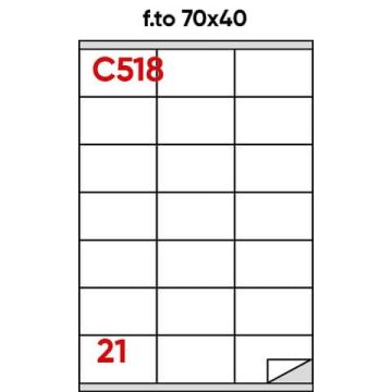 Etichette bianche permanenti Copiatabu Markin 70x40 mm X210C518