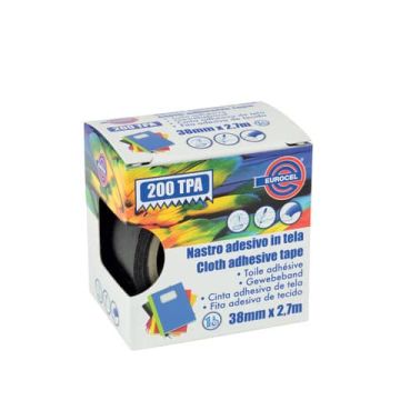 Nastro adesivo telato Eurocel formato 38x2,7 mt- colore nero 016714314 -16