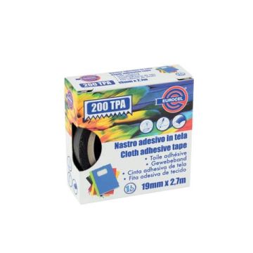 Nastro adesivo telato Eurocel formato 19x2,7 mt- colore nero 016714194 -16