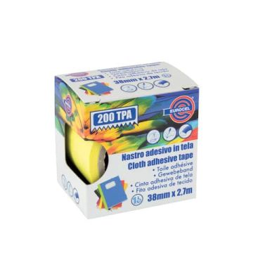 Nastro adesivo telato Eurocel formato 38x2,7 mt- colore giallo 16414314