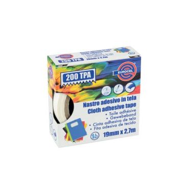 Nastro adesivo telato Eurocel formato 19x2,7 mt- colore bianco 16014194