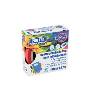 Nastro adesivo telato Eurocel formato 19x2,7 mt- colore rosso 16214194